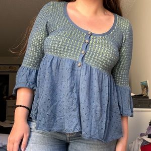 Free People Babydoll Blouse